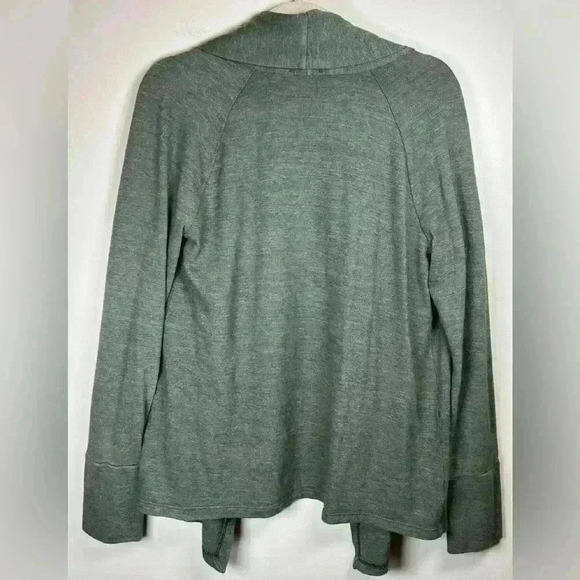 Splendid Open Front Cardigan Cotton Blend Soft Heather Green Womens Size Medium - Picture 7 of 9